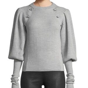 Veronica Beard Gray Merino Wool Sweater Women’s XL Made in Italy